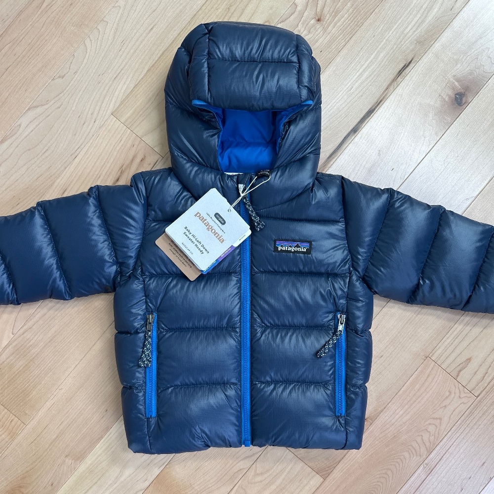 Patagonia Baby Hi-Loft Down Sweater Hoody- 60494- New Navy- 6-12 Months- New